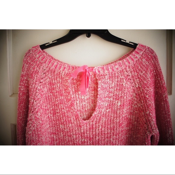 Aeropostale Pink Knit Sweater tie bow in back - Picture 4 of 6